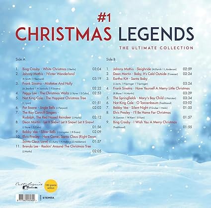 #1 Christmas Legends – The Ultimate Collection Elvis Presley, Frank Sinatra, Bing Crosby, Brenda Lee, Nat King Cole & More LР