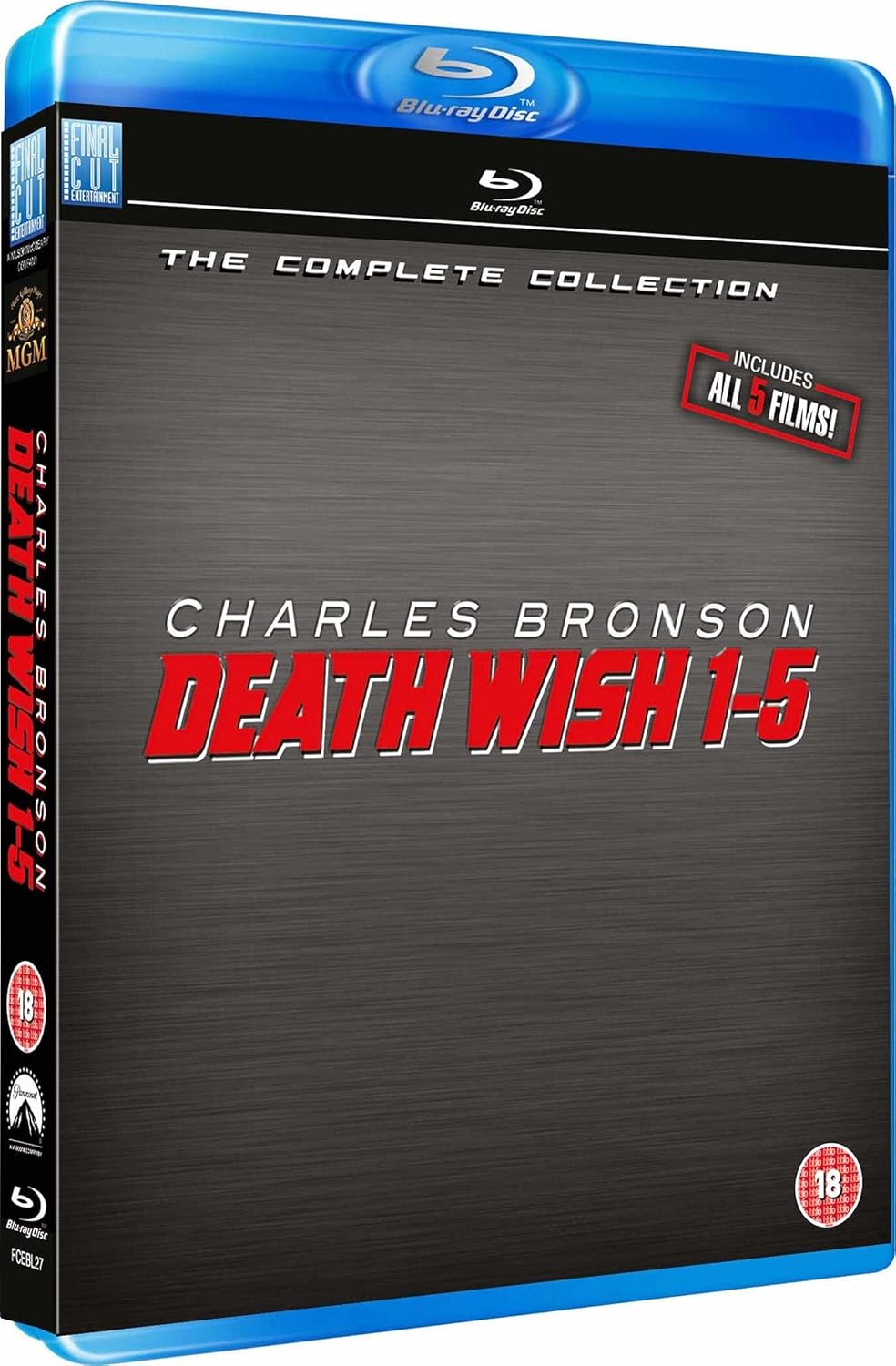 Death Wish 1-5 Blu-ray [Region Free] 5 Movie Collection Damage