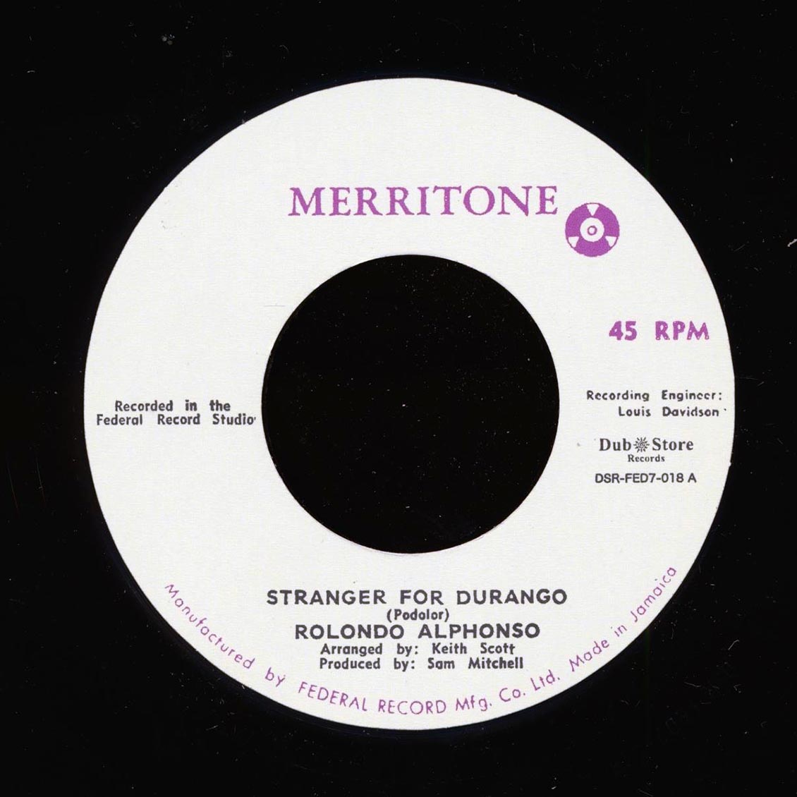 Roland Alphonso - Stranger In Durango  /  Roland Alphonso - Sounds Of Silence (Japan) (Japan press)