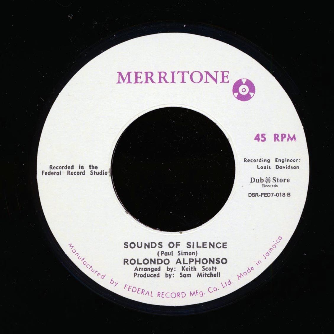 Roland Alphonso - Stranger In Durango  /  Roland Alphonso - Sounds Of Silence (Japan) (Japan press)
