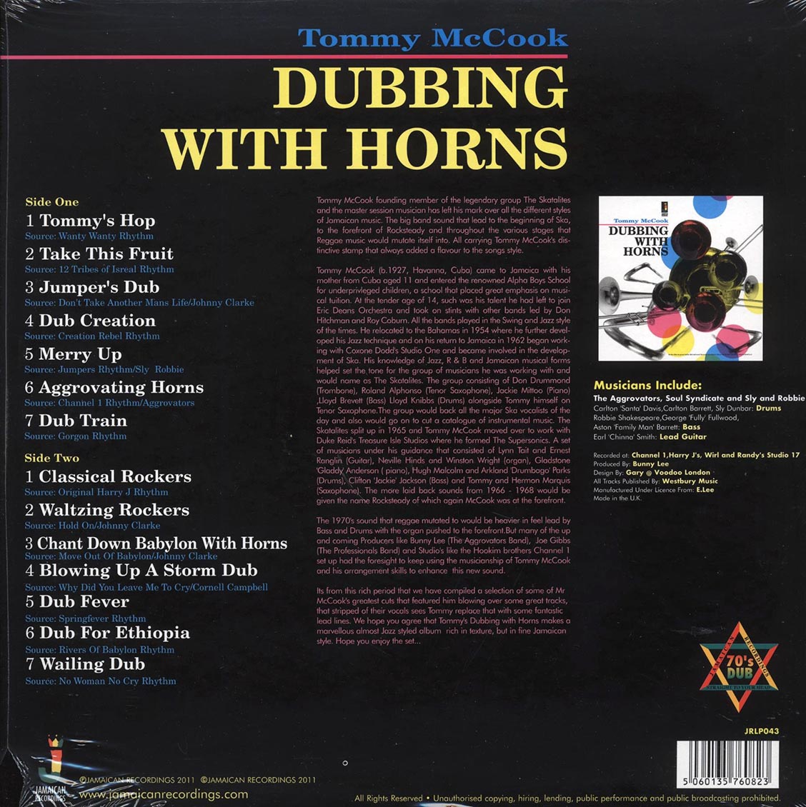 Tommy McCook - Dubbing With Horns (180g)