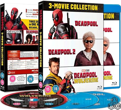 Deadpool: 3-Movie Blu-ray Collection Region Free Deadpool / 2 / & Wolverine
