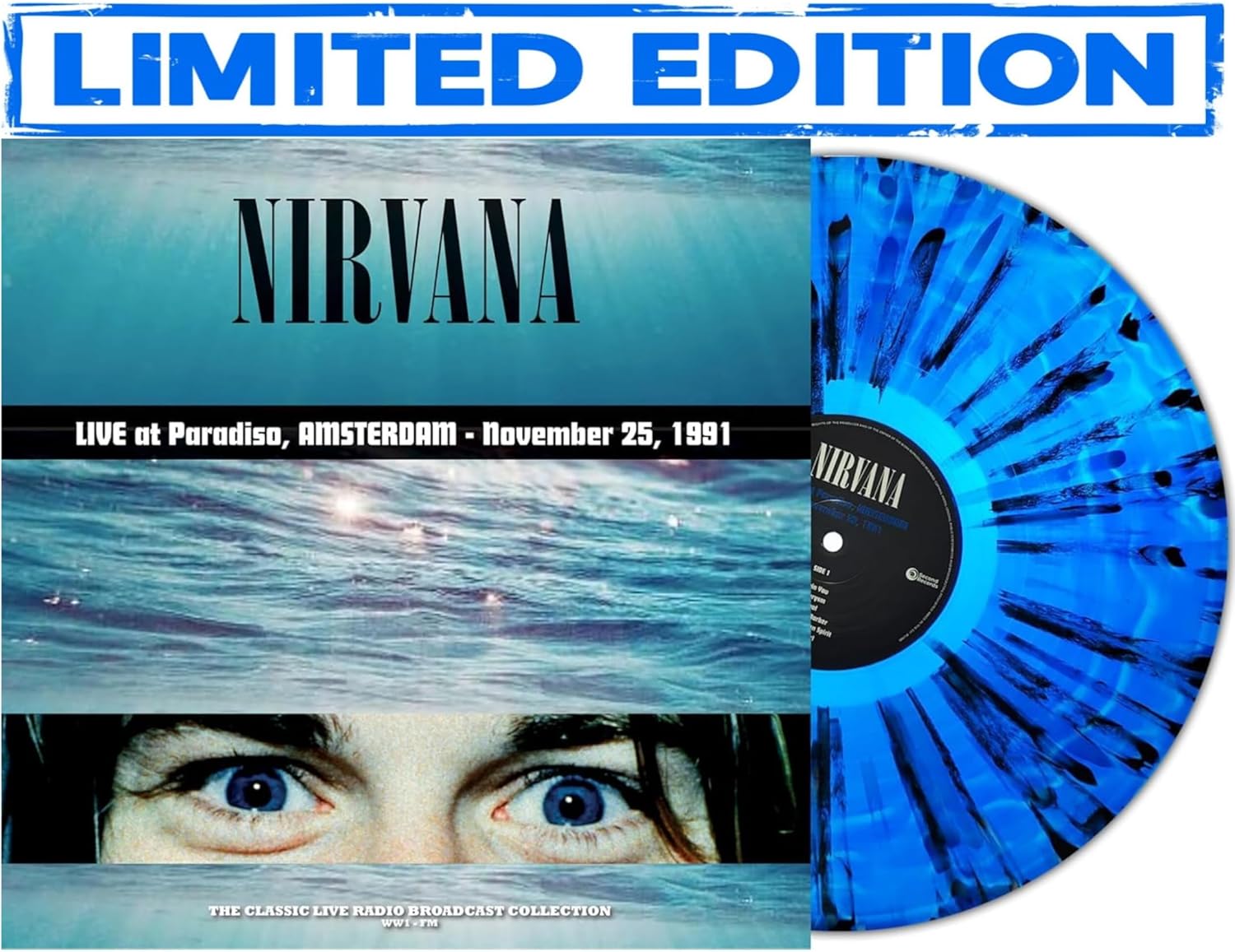 Nirvana – Live at Paradiso, Amsterdam 1991 – Limited Color Edition [LP] [Blue Splatter Vinyl]