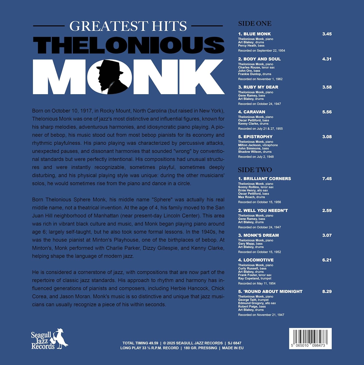 Thelonious Monk - Greatest Hits - Limited Color Edition Splatter [LP] "12