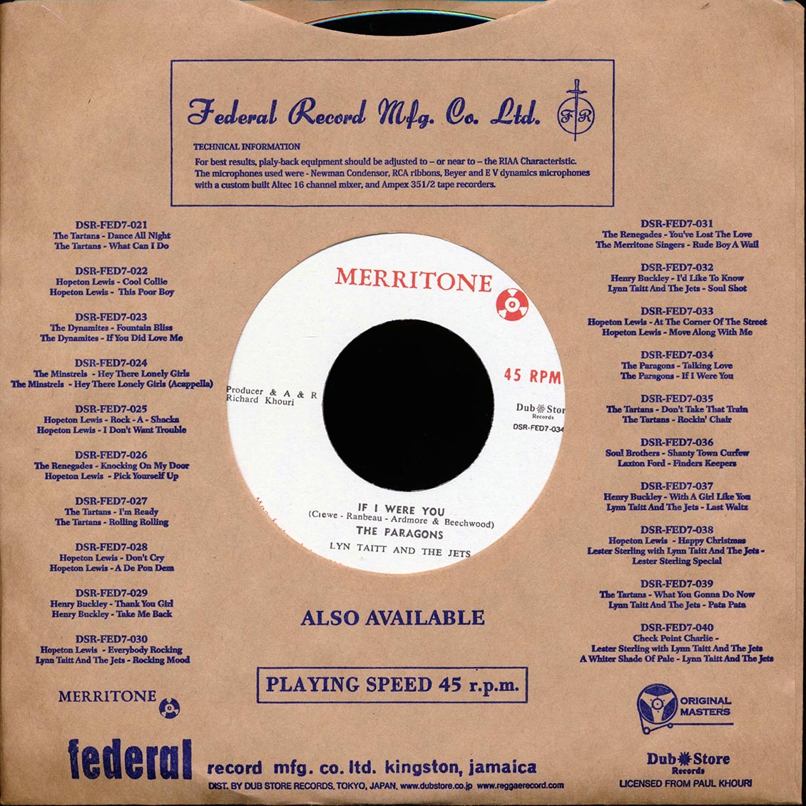 The Paragons - Talking Love  /  The Paragons - If I Were You (Japan)