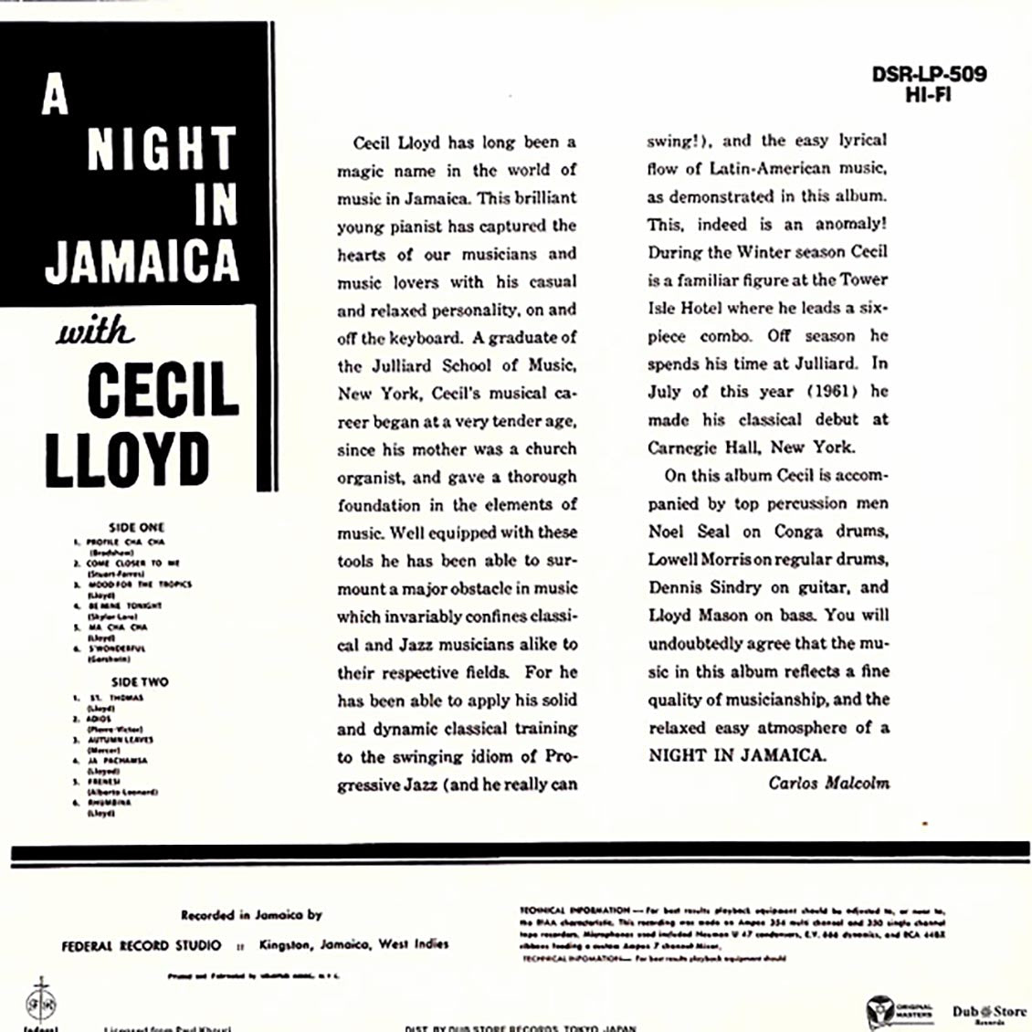 Cecil Lloyd - A Night In Jamaica With Cecil Lloyd (Japan) (Japan press)