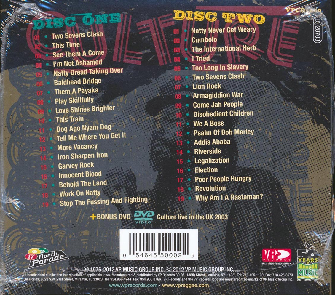 Culture - Natty Dread Taking Over: Reggae Anthology (38 tracks) (2xCD) (incl. DVD)