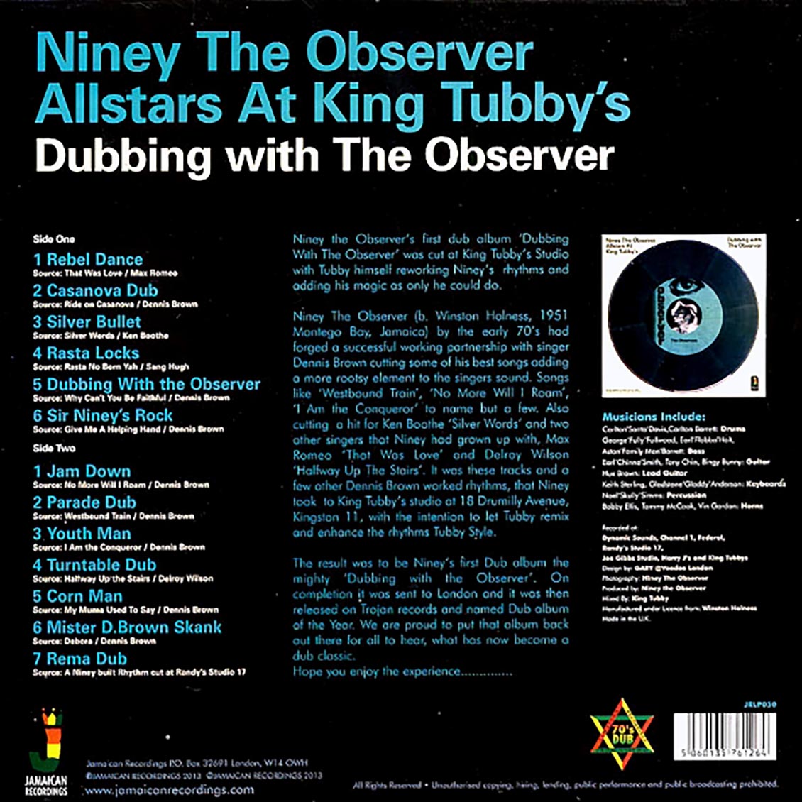 Niney The Observer - Dubbing With The Observer (180g)
