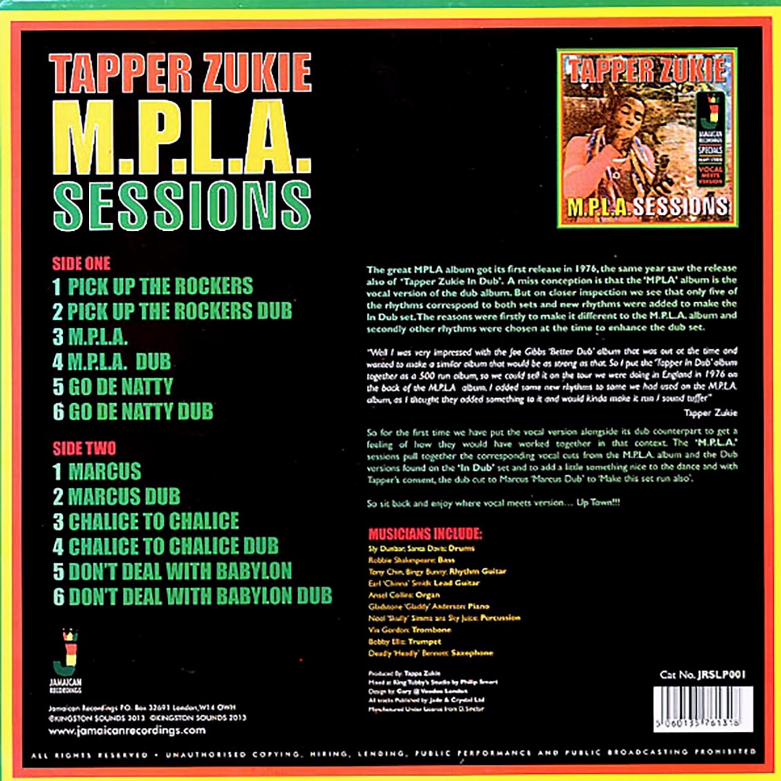 Tappa Zukie - MPLA Sessions RED VINYL (ltd. ed.) (180g) (colored vinyl)