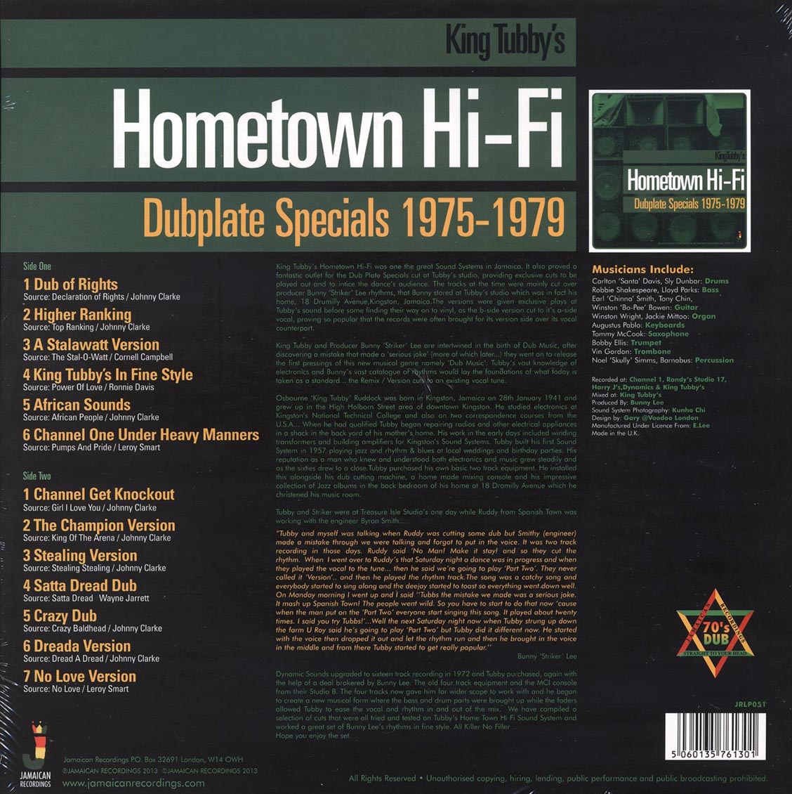 King Tubby - Hometown Hi-Fi: Dubplate Specials 1975-1979 (180g)