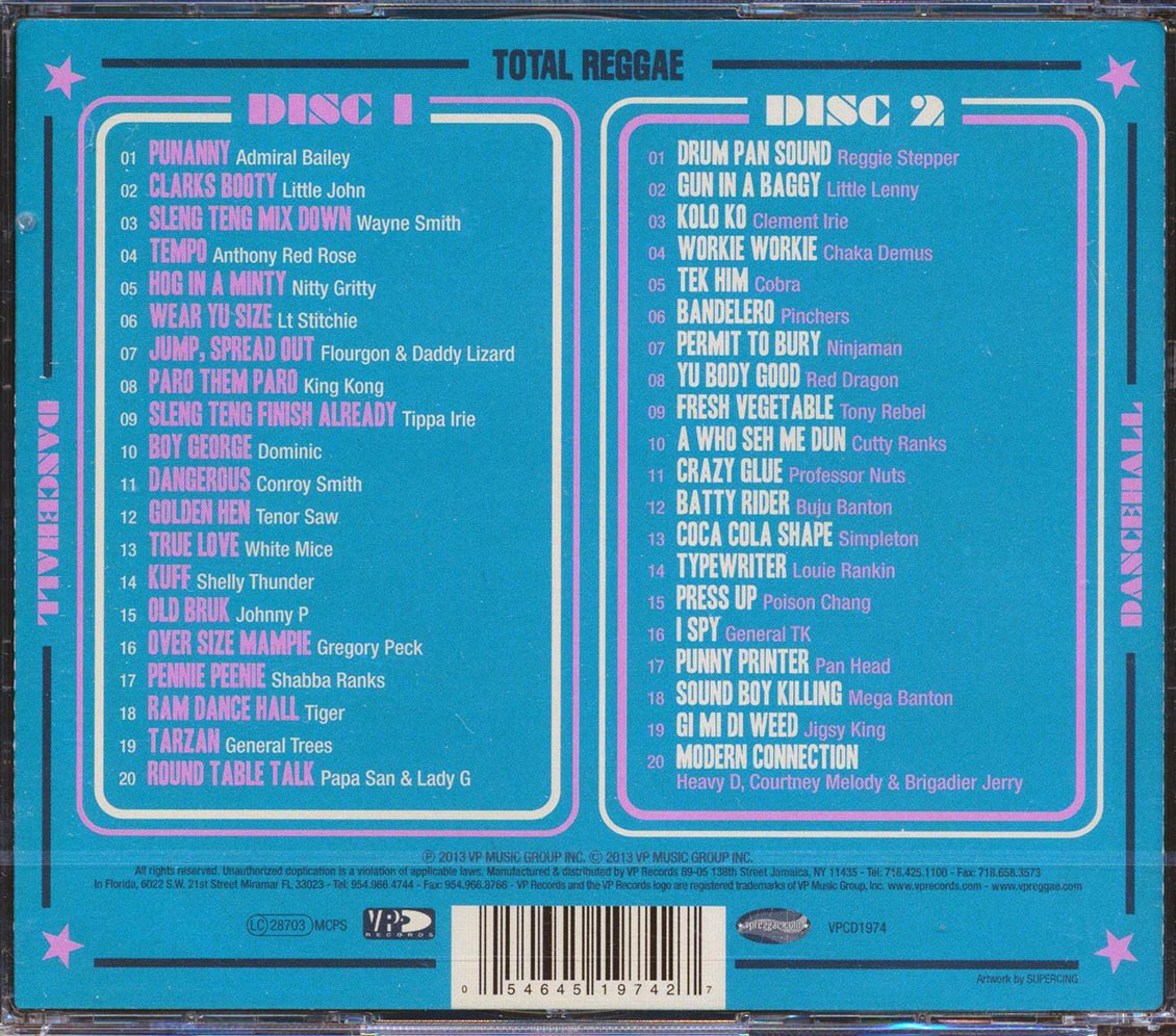 Tenor Saw, Nitty Gritty, Conroy Smith, Etc. - Total Reggae: Dancehall (40 tracks) (2xCD)