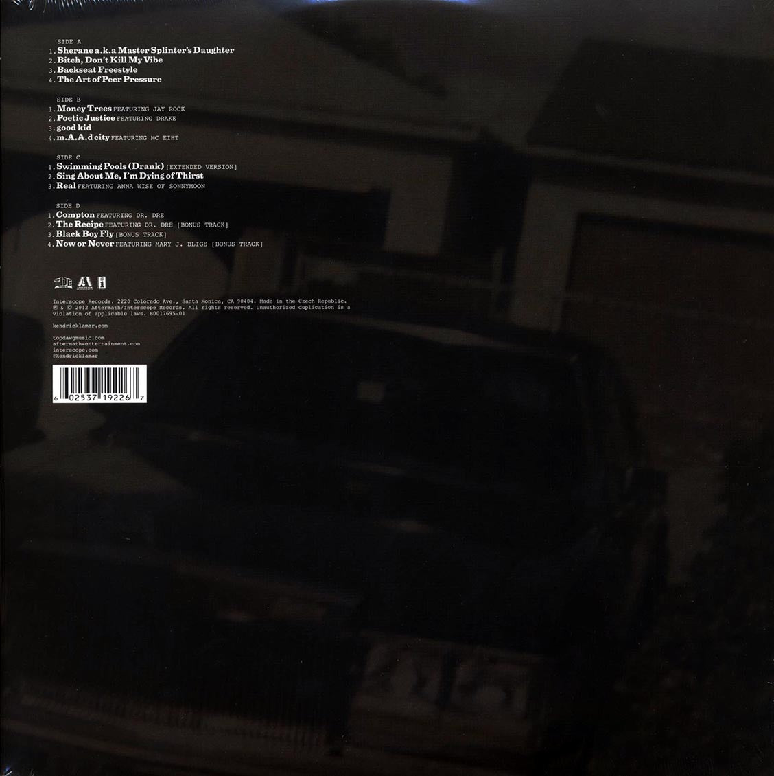 Kendrick Lamar - Good Kid, M.A.A.D City A Short Film By: Kendrick Lamar (2xLP)