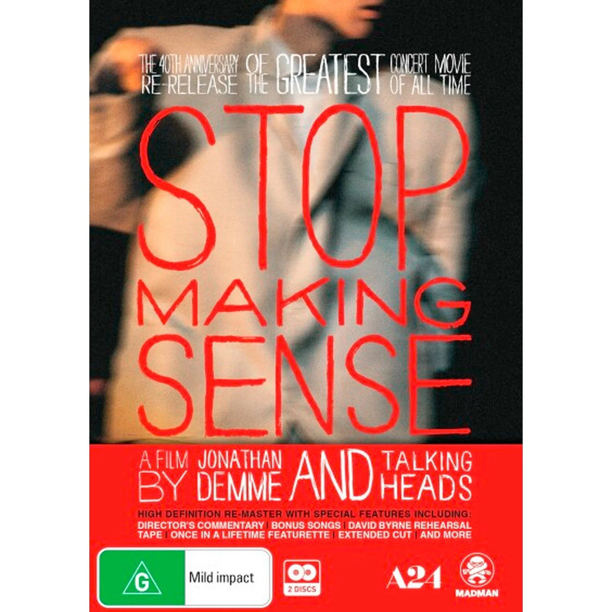Talking Heads: Stop Making Sense DVD 40th Anniversary Special Edition