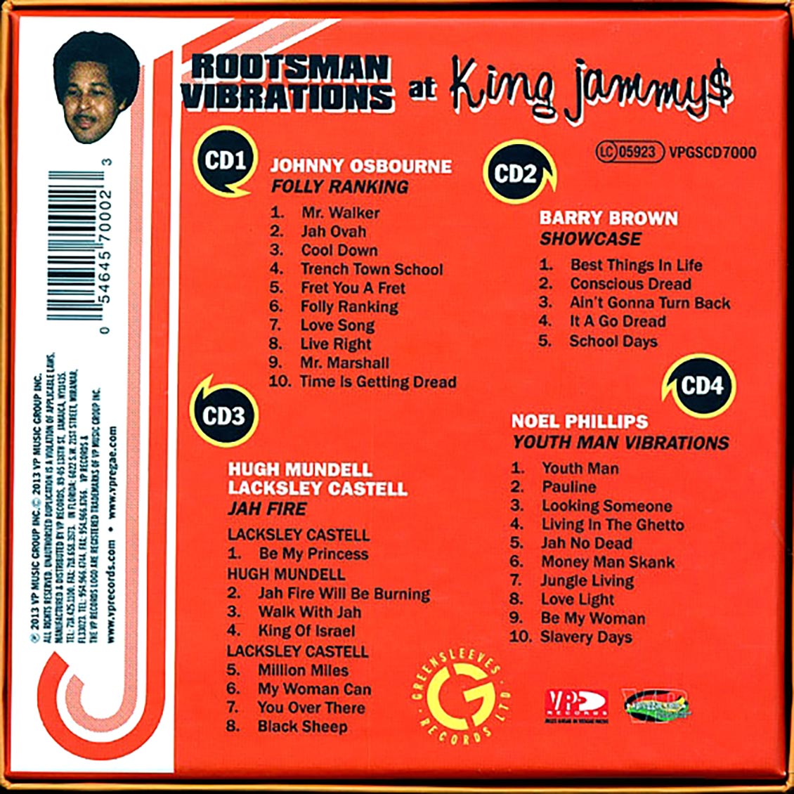 Hugh Mundell, Lacksley Castell, Barry Brown, Johnny Osbourne, Noel Phillips - Rootsman Vibrations At King Jammys (33 tracks) (4xCD)