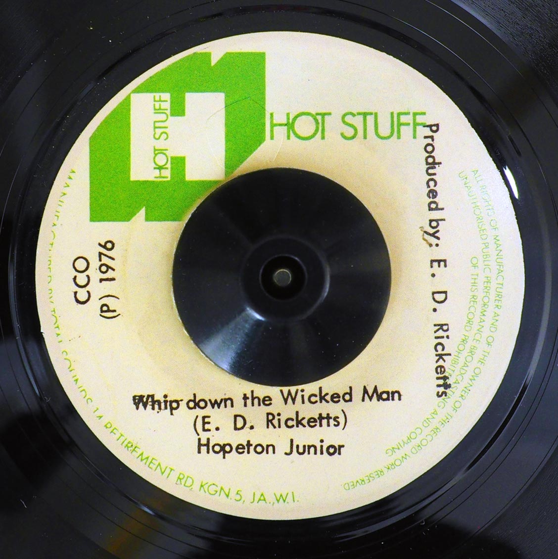 Hopeton Junior - Whip Down The Wicked Man  /  Stepping Stone - Wicked Version