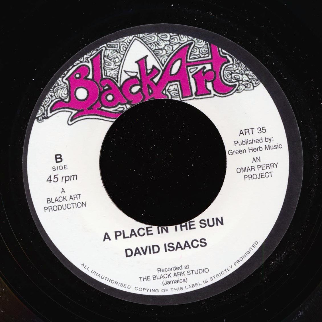 Dillinger - John Devour  /  David Isaacs - A Place In The Sun (UK press)
