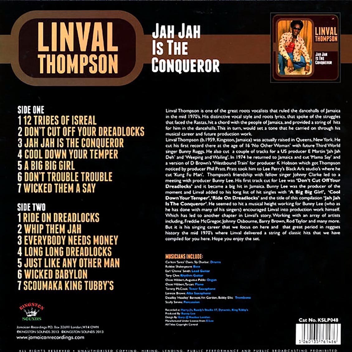 Linval Thompson - Jah Jah Is The Conqueror (180g)