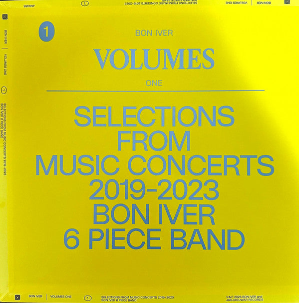 BON IVER - VOLUMES: ONE - SELECTIONS FROM MUSIC CONCERTS 2019-2023 BON IVER 6 PIECE BAND