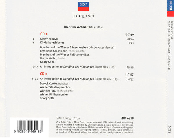 COOKEM,DERYCK; GEORG SOLTI - WAGNER: SIEGFRIED IDYLL, KINDERKATECHISMUS; AN INTRODUCTION TO DER RING DES NIBELUNGEN