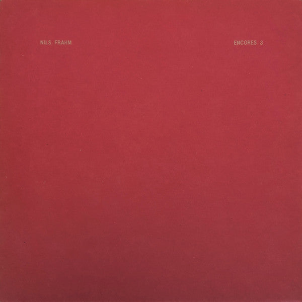 FRAHM,NILS - ENCORES 3