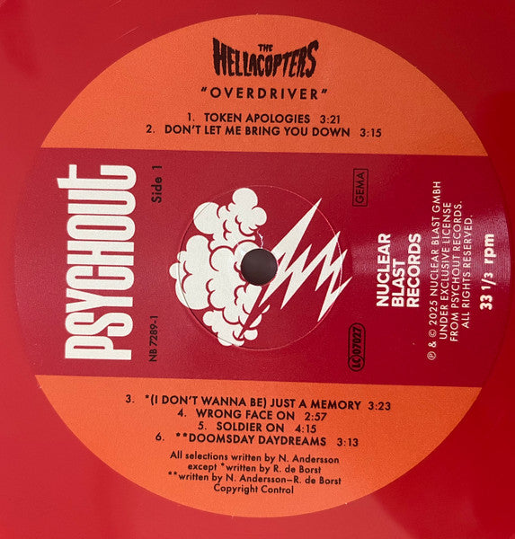 HELLACOPTERS - OVERDRIVER (BRICK RED VINYL)