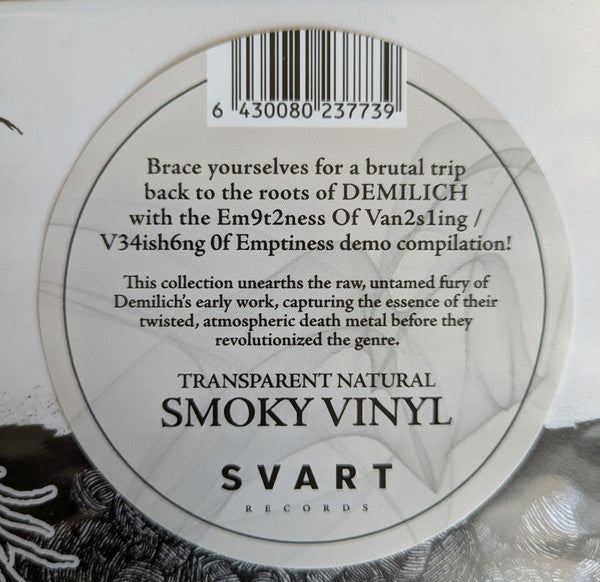 DEMILICH - EM9T2NESS OF VAN2S1ING: THE DEMO TAPES (2LP/CLEAR/BLACK SMOKE VINYL/LIMITED)