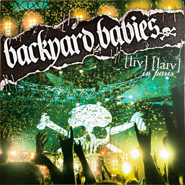 BACKYARD BABIES - LIVE LIVE IN PARIS (BLACK & GREEN, COLOUR-IN-COLOUR INK-SPOT PATTERN VINYL/180G)