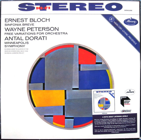 MINNEAPOLIS SYMPHONY ORCHESTRA; ANTAL DORATI - BLOCH: SINFONIA SACRA PETERSON (MERCURY LIVING PRESENCE)