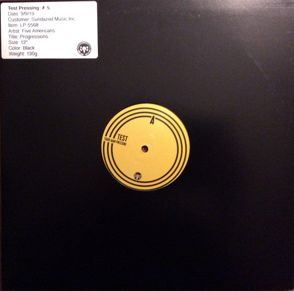 FIVE AMERICANS - PROGRESSIONS (GOLD VINYL)