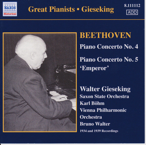 BEETHOVEN,L. V. - GREAT PIANISTS - GIESEKIN