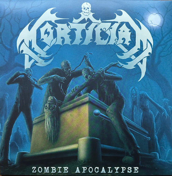 MORTICIAN - ZOMBIE APOCALYPSE (SEA BLUE WITH WHITE, BONE WHITE & GOLD SPLATTER VINYL)