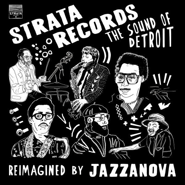JAZZANOVA - STRATA RECORDS - THE SOUND OF DETROIT - REIMAGINED (CLEAR W/ RED, ORANGE & BLUE SPLATTER VINYL)