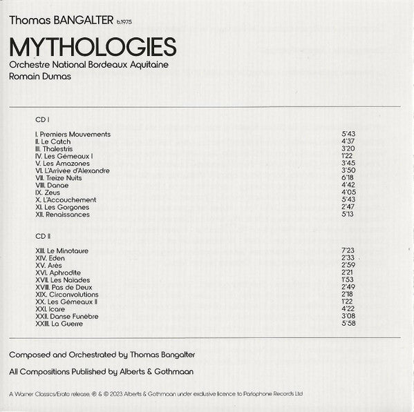 BANGALTER,THOMAS; ROMAIN DUMAS - MYTHOLOGIES (2CD)