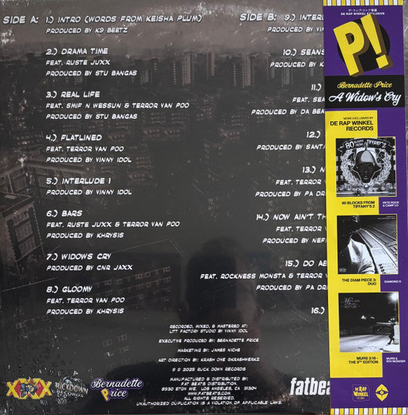 PRICE,BERNADETTE - WIDOWS CRY (NEON PURPLE VINYL)