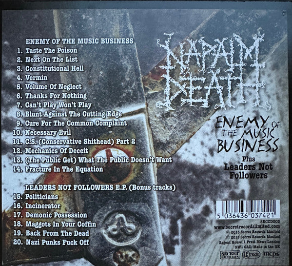 NAPALM DEATH - ENEMY OF MUSIC BUSINESS / LEADERS NOT FOLLOWERS