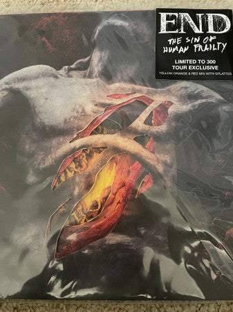 END - SIN OF HUMAN  FRAILTY (ORANGE WITH SILVER WHITE & BLACK SPLATTER VINYL)