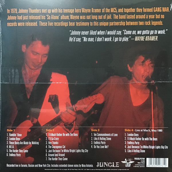 THUNDERS,JOHNNY & WAYNE KRAMER - GANG WAR! (TRANSPARENT RED & BLACK SPLATTERED VINYL/2LP)