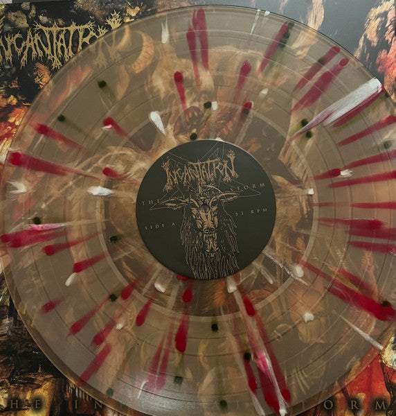 INCANTATION - INFERNAL STORM (TRANSLUCENT GOLD WITH SWAMP GREEN, RED & WHITE SPLATTER VINYL)