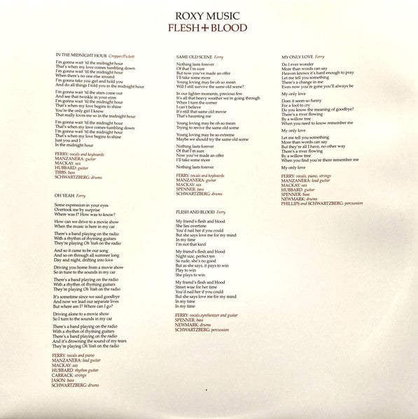 ROXY MUSIC - FLESH + BLOOD (HALF-SPEED LP)