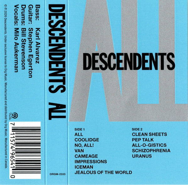 DESCENDENTS - ALL (SKY BLUE CASSETTE)