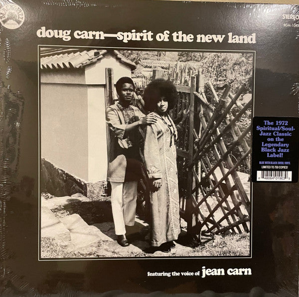 CARN,DOUG FT THE VOICE OF JEAN CARN - SPIRIT OF THE NEW LAND (BLUE WITH BLACK SWIRL VINYL)