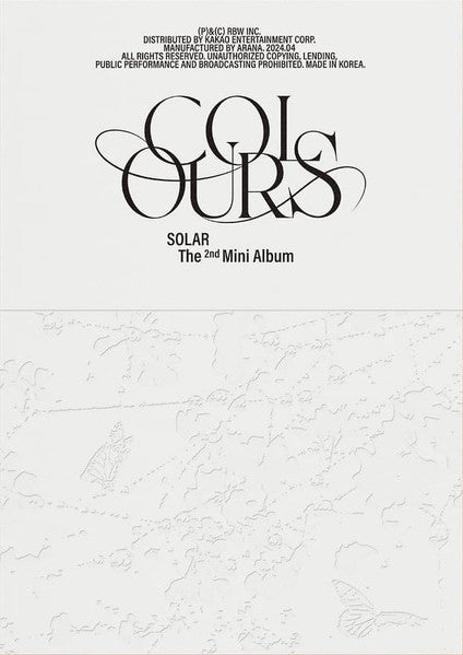 SOLAR - COLOURS: 2ND MINI ALBUM (PALETTE VER.)