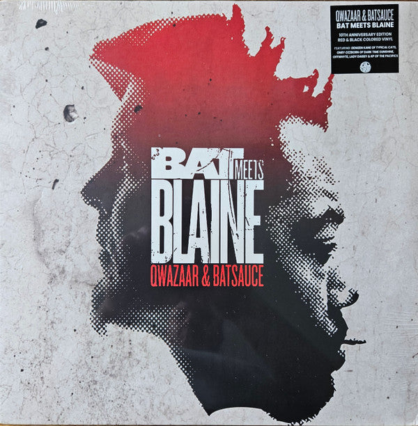 QWAZAAR & BATSAUCE - BAT MEETS BLAINE (10TH ANNIVERSARY EDITION) (RED MEETS BLACK VINYL)