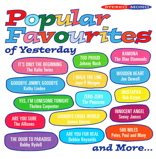 VARIOUS ARTISTS - POPULAR FAVOURITES OF YESTERDAY