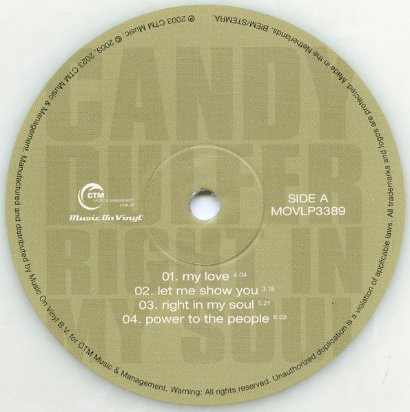 DULFER,CANDY - RIGHT IN MY SOUL (2LP/LIMITED/WHITE MARBLED VINYL/180G/20TH ANNIVERSARY EDITION/INSERT)