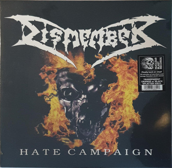 DISMEMBER - HATE CAMPAIGN (TRANSPARENT ORANGE W/ BLACK SPLATTER VINYL/REISSUE)