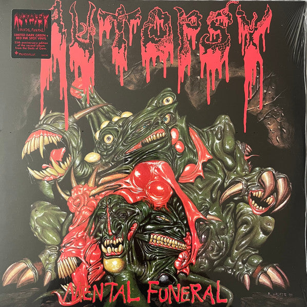 AUTOPSY - MENTAL FUNERAL (35TH ANNIVERSARY) (RED & GREEN INK SPOT VINYL)