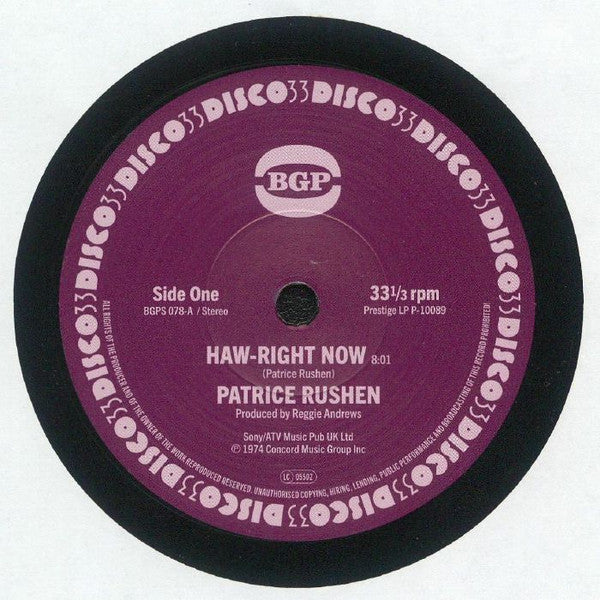 RUSHEN PATRICE - HAW-RIGHT NOW/KICKIN BACK
