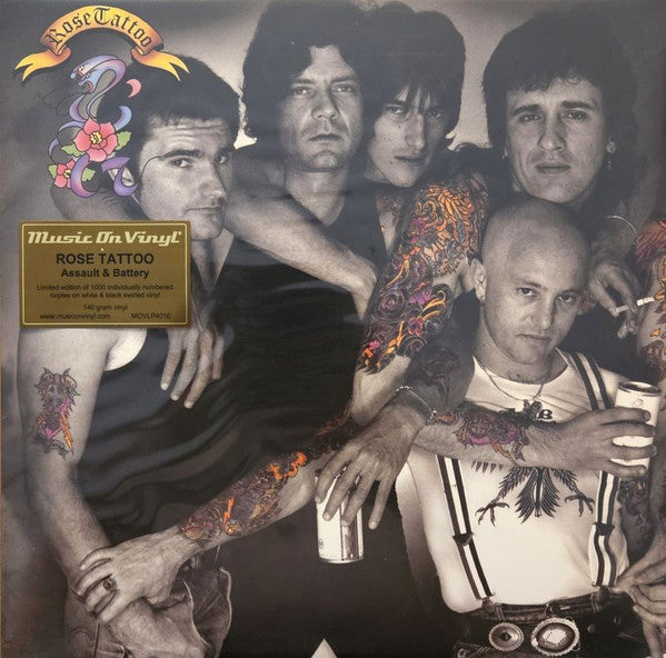 ROSE TATTOO - ASSAULT & BATTERY (WHITE & BLACK SWIRLED VINYL/140G/NUMBERED)