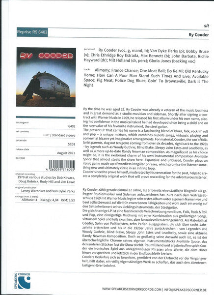 COODER,RY - SAME (180G/IMPORT)
